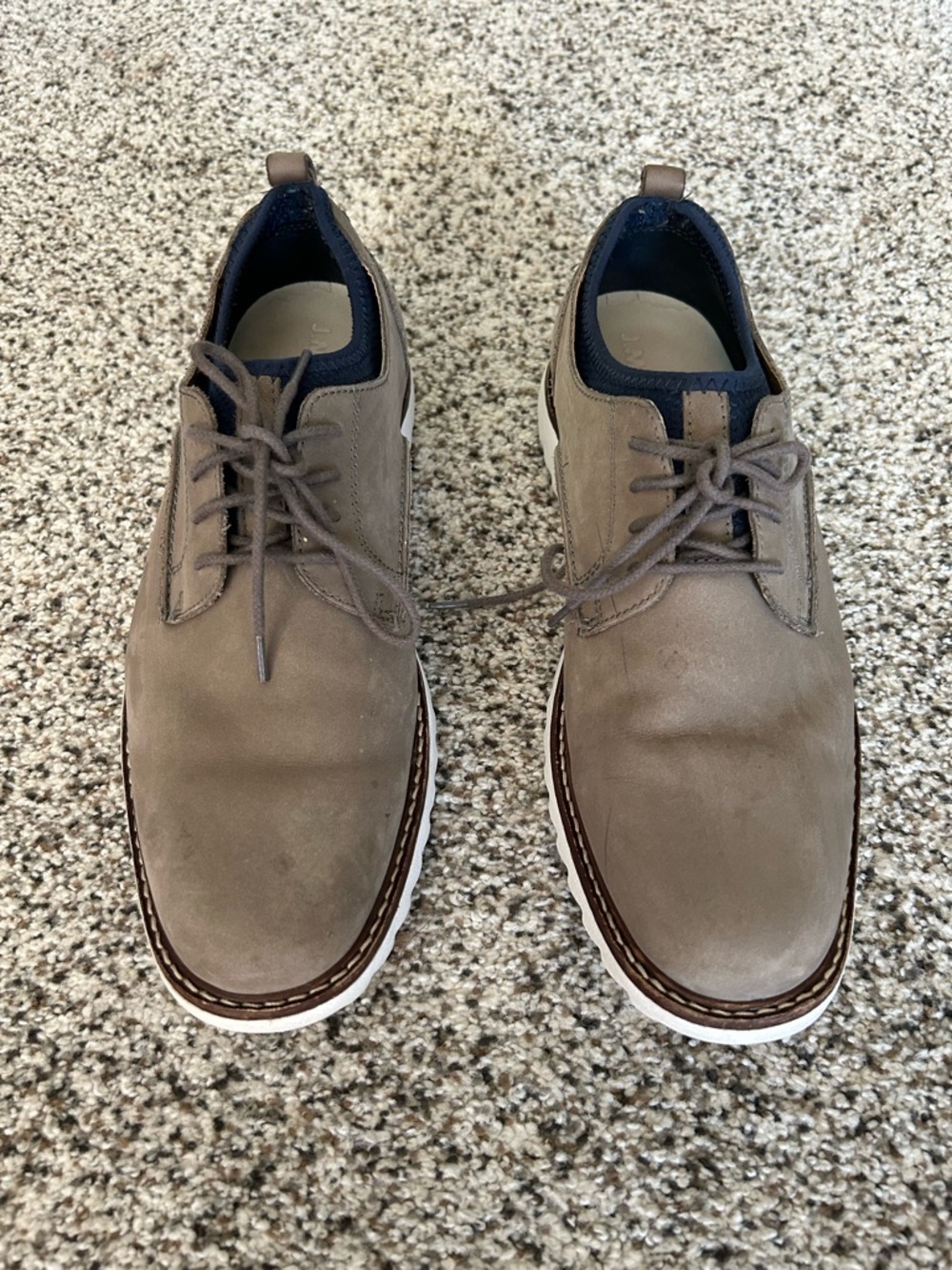 Johnston & Murphy Men's Taupe Lace-Up Casual Dress Shoes